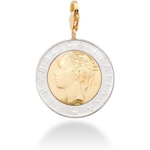 Miabella 18K Gold over Sterling Silver Genuine Italian 500-Lira Coin Medallion